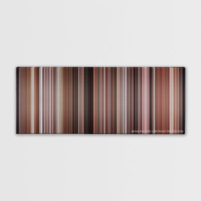 A Christmas Story color palette canvas print: thousands of thin vertical stripes of color