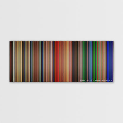 Ghostbusters color palette canvas print: thousands of thin vertical stripes of color