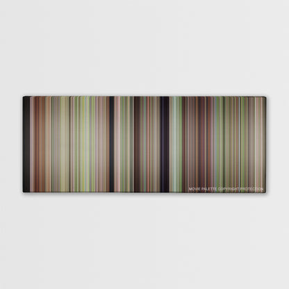 Happy Gilmore color palette canvas print: thousands of thin vertical stripes of color