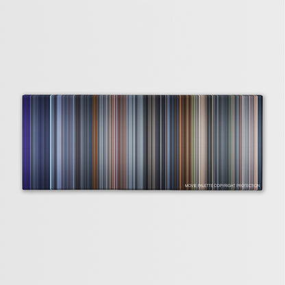 The One color palette canvas print: thousands of thin vertical stripes of color