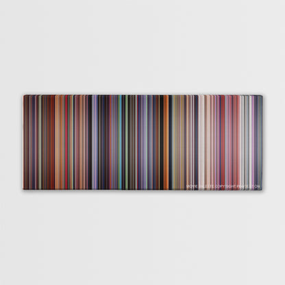 Akira color palette canvas print: thousands of thin vertical stripes of color