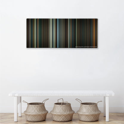 The Hobbit: The Desolation of Smaug color palette canvas above a white bench with three woven baskets