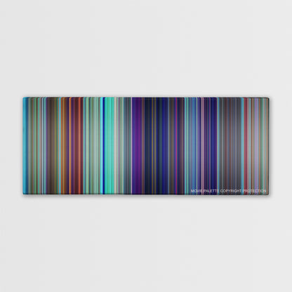 Shark Tale color palette canvas print: thousands of thin vertical stripes of color