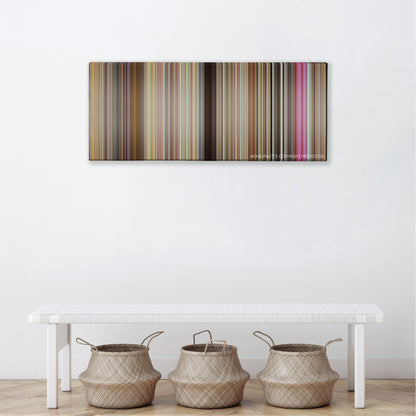 Bad Grandpa color palette canvas above a white bench with three woven baskets