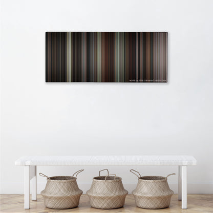 National Lampoon's Animal House color palette canvas above a white bench with three woven baskets