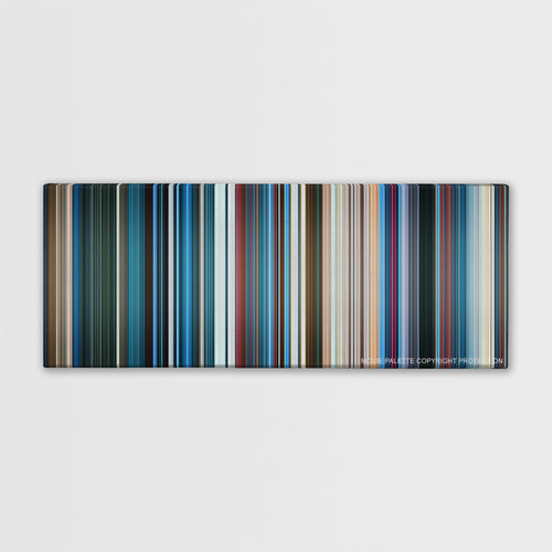 Aquaman color palette canvas print: thousands of thin vertical stripes of color