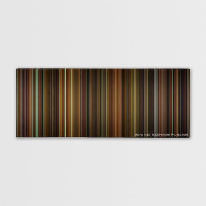 The Secret in Their Eyes color palette canvas print: thousands of thin vertical stripes of color