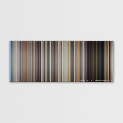 The Happening color palette canvas print: thousands of thin vertical stripes of color