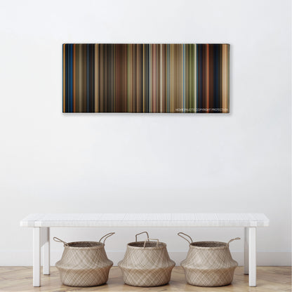 The Spiderwick Chronicles color palette canvas above a white bench with three woven baskets