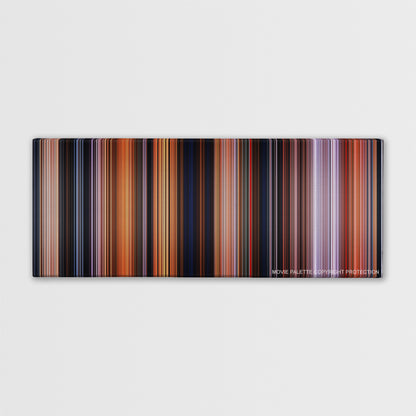 The Iron Giant color palette canvas print: thousands of thin vertical stripes of color