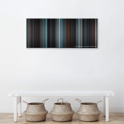 The X Files: I Want to Believe color palette canvas above a white bench with three woven baskets