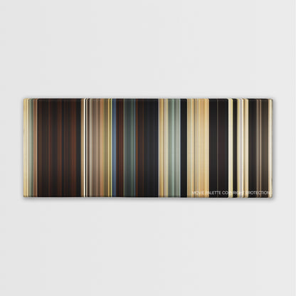 Bone Tomahawk color palette canvas print: thousands of thin vertical stripes of color