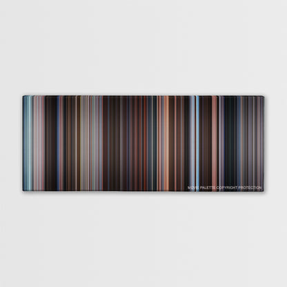 Eternal Sunshine of the Spotless Mind color palette canvas print: thousands of thin vertical stripes of color
