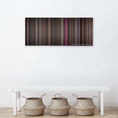 The Boondock Saints color palette canvas above a white bench with three woven baskets