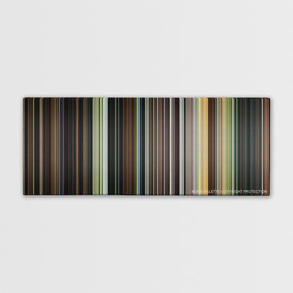 Stardust color palette canvas print: thousands of thin vertical stripes of color