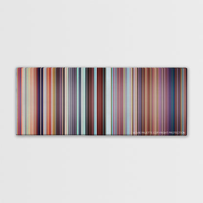 The Secret Life of Pets color palette canvas print: thousands of thin vertical stripes of color