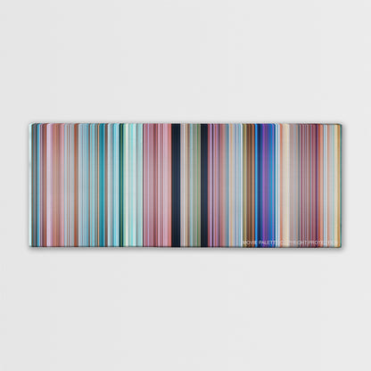 Ice Age: Continental Drift movie barcode canvas print, the whole film as stripes of color