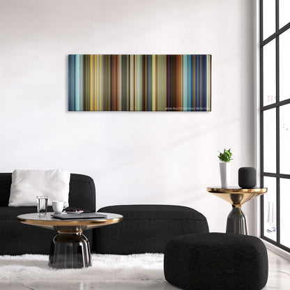 3 Days to Kill color palette canvas above a black sofa with a gold-topped table