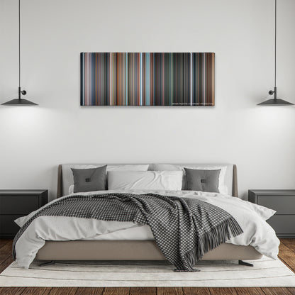 Fantastic 4: Rise of the Silver Surfer color palette canvas above a bed, between two black pendant lamps