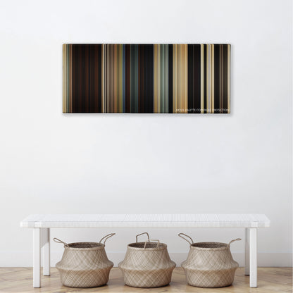 Bone Tomahawk color palette canvas above a white bench with three woven baskets
