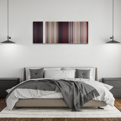 2 Fast 2 Furious color palette canvas above a bed, between two black pendant lamps