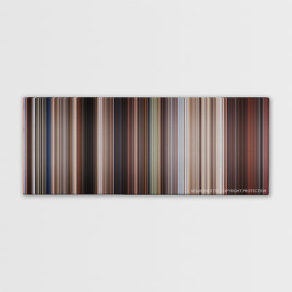 Indiana Jones and the Last Crusade color palette canvas print: thousands of thin vertical stripes of color