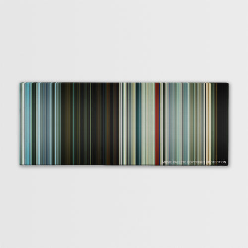 The Hitman's Bodyguard color palette canvas print: thousands of thin vertical stripes of color