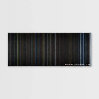 Dark City color palette canvas print: thousands of thin vertical stripes of color