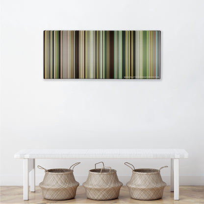 Blood Diamond color palette canvas above a white bench with three woven baskets