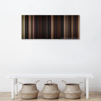Blue Velvet color palette canvas above a white bench with three woven baskets