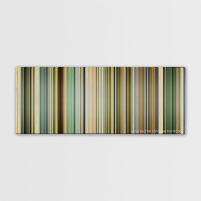 You Don't Mess with the Zohan movie barcode canvas print, the whole film as stripes of color