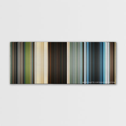 Jumanji: The Next Level color palette canvas print: thousands of thin vertical stripes of color