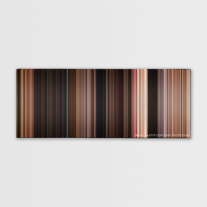 The Fast and the Furious color palette canvas print: thousands of thin vertical stripes of color