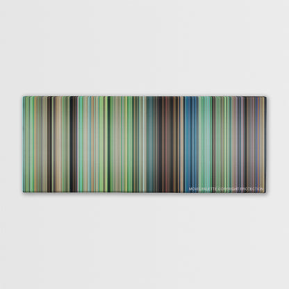 My Neighbor Totoro color palette canvas print: thousands of thin vertical stripes of color