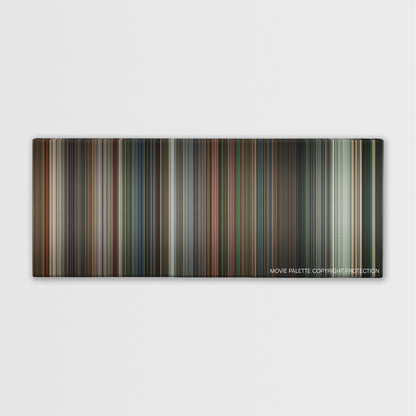 War color palette canvas print: thousands of thin vertical stripes of color