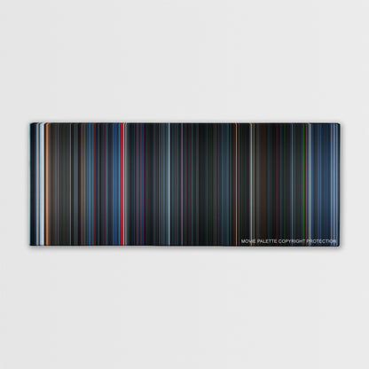 Alien vs. Predator color palette canvas print: thousands of thin vertical stripes of color