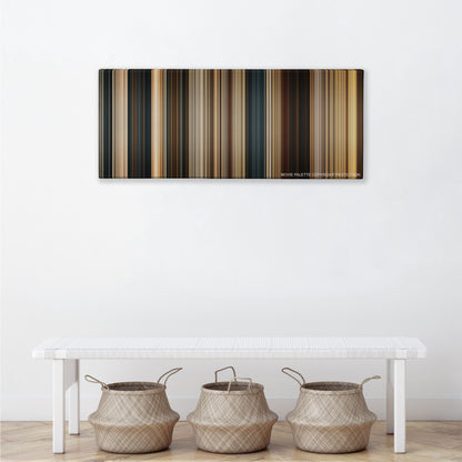 300 color palette canvas above a white bench with three woven baskets