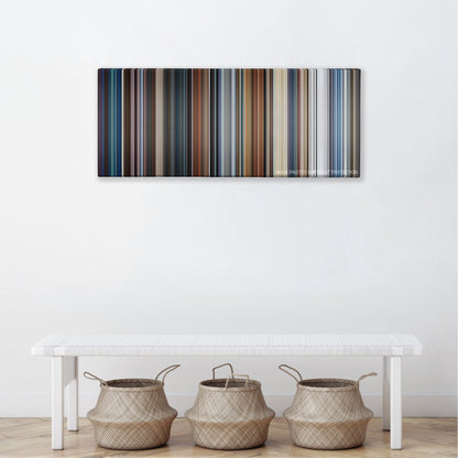 Hitman: Agent 47 color palette canvas above a white bench with three woven baskets