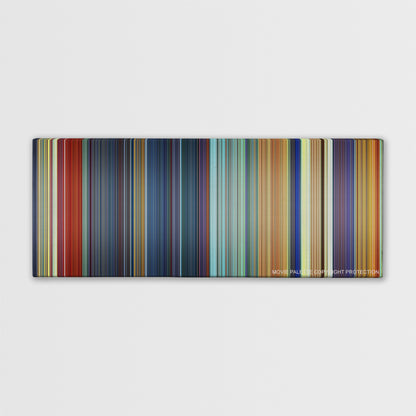 The Emperor's New Groove color palette canvas print: thousands of thin vertical stripes of color
