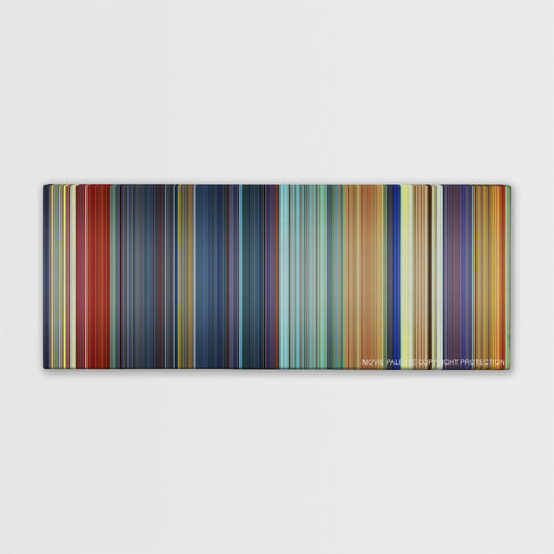 The Emperor's New Groove color palette canvas print: thousands of thin vertical stripes of color