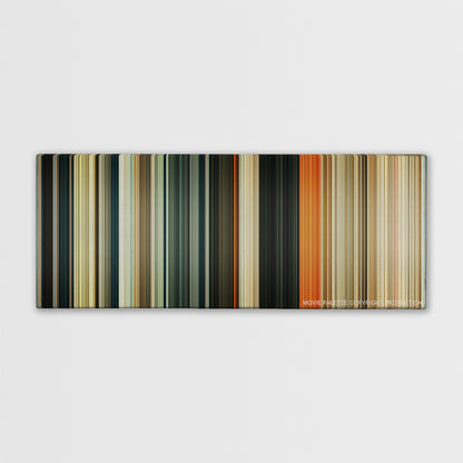 Wrath of the Titans color palette canvas print: thousands of thin vertical stripes of color