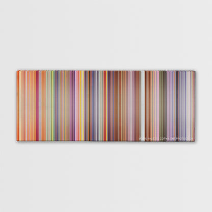 Bee Movie color palette canvas print: thousands of thin vertical stripes of color