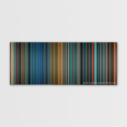 Godzilla: King of the Monsters color palette canvas print: thousands of thin vertical stripes of color