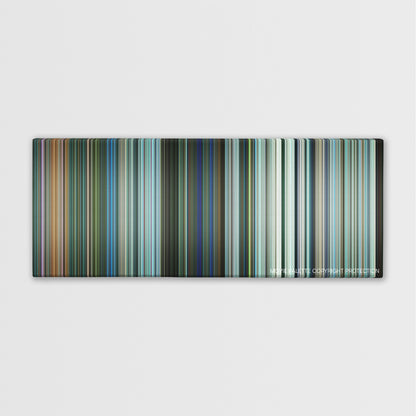 Teenage Mutant Ninja Turtles: Out of the Shadows color palette canvas print: thousands of thin vertical stripes of color