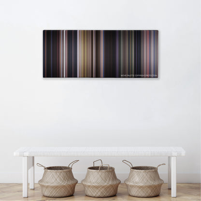 Ghost Dog: The Way of the Samurai color palette canvas above a white bench with three woven baskets