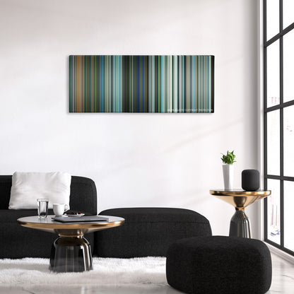 Teenage Mutant Ninja Turtles: Out of the Shadows color palette canvas above a black sofa with a gold-topped table