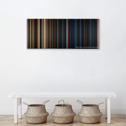 Resident Evil: The Final Chapter color palette canvas above a white bench with three woven baskets