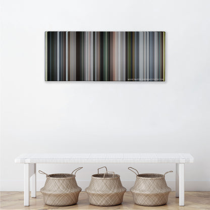 Captain America: The Winter Soldier color palette canvas above a white bench with three woven baskets