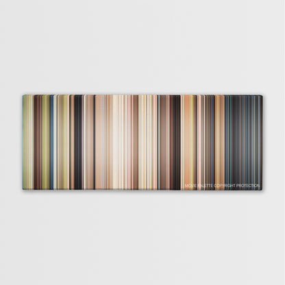 The Smurfs color palette canvas print: thousands of thin vertical stripes of color