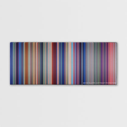 Lilo & Stitch color palette canvas print: thousands of thin vertical stripes of color